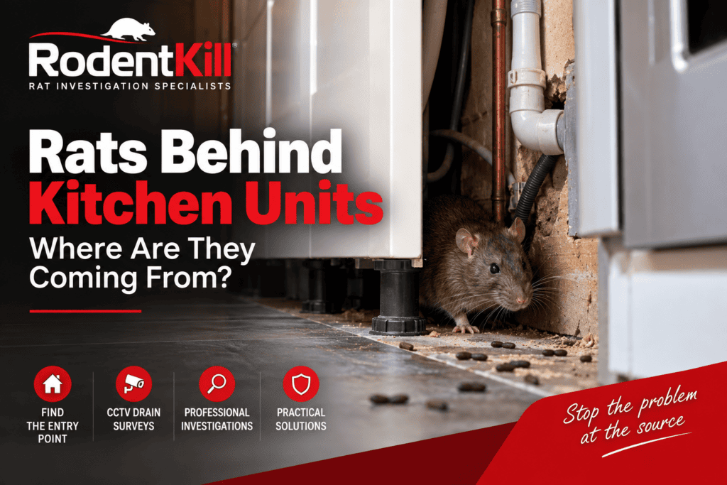 Rats behind kitchen units in a UK home