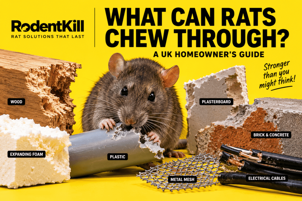 What can rats chew through in UK homes
