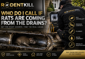 Specialist investigating rats coming from drains at a UK property